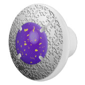 ラピスラズリの宝石をフェイク持つシルバーダマスク セラミックノブ (右)