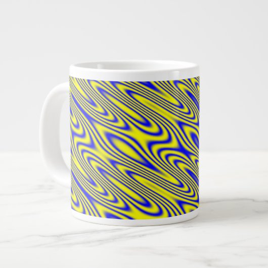 ラピスラズリスワルズ抽象芸術マグ ジャンボコーヒーマグカップ (正面左)