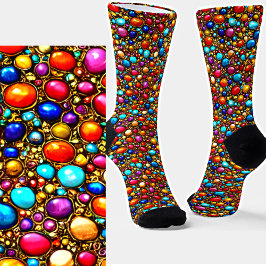 ラピスラズリ&ジェムストーンズの金ゴールド設定ジュエリー ソックス