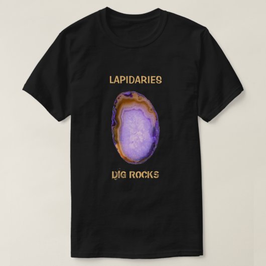 *~*ラピダリ掘る岩アゲートスラブラベンダー Tシャツ (デザイン正面)