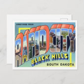 ラピッドシティ，サウスダコタ州ヴィンテージビッグレター ポストカード (正面/裏面)
