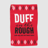 ラフおもしろいアの赤アーガイルいダフ ゴルフタオル (正面)