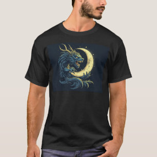 ラフが月に向かって食べいる Tシャツ