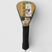 ラフとバックに愛する3フォトグリーン金ゴールド ゴルフヘッドカバー (正面)