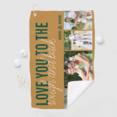 ラフとバックに愛する4フォトグリーン金ゴールド ゴルフタオル (インサイチュ)