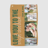 ラフとバックに愛する4フォトグリーン金ゴールド ゴルフタオル (正面)