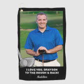 ラフとバックのフォトゴルフにカスタムあなたを愛する ゴルフタオル (正面)