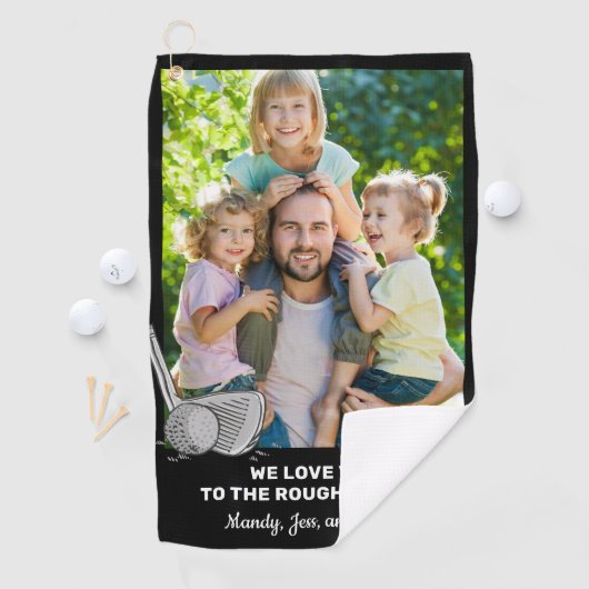 ラフとバックの写真にあなたを愛カスタムする ゴルフタオル (インサイチュ)