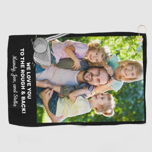 ラフとバックの写真にあなたを愛カスタムする ゴルフタオル (横)