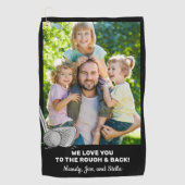 ラフとバックの写真にあなたを愛カスタムする ゴルフタオル (正面)