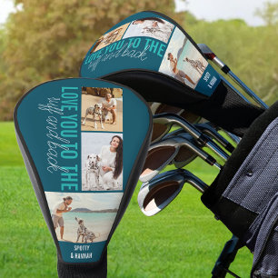 ラフとバック3フォトティール（緑がかった色）ブルー ゴルフヘッドカバー