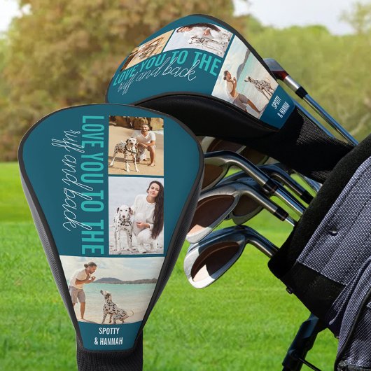 ラフとバック3フォトティール（緑がかった色）ブルー ゴルフヘッドカバー