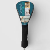 ラフとバック3フォトティール（緑がかった色）ブルー ゴルフヘッドカバー (正面)