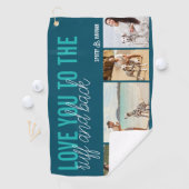 ラフとバック4フォトティール(緑がかった色)ブルー ゴルフタオル (インサイチュ)