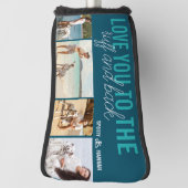 ラフとバック4フォトティール（緑がかった色）ブルー ゴルフヘッドカバー (回転90)