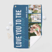 ラフとバック4フォトブルーホワイトにあなたを愛する ゴルフタオル (インサイチュ)