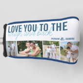 ラフとバック4フォトブルーホワイトにあなたを愛する ゴルフヘッドカバー (正面)