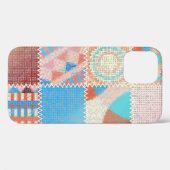 ラフなキャンバスのパッチワーク:テクスチャ付きヴィンテージパターン Case-Mate iPhoneケース (裏面 (横))