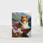 ラフなコリーでパドル：風光明媚な冒険 カード (正面)