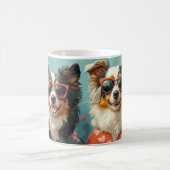 ラフなコリーとハートバラバレンタインデー コーヒーマグカップ (中央)