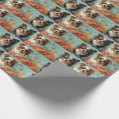 ラフなコリーとハートバラバレンタインデー ラッピングペーパー (角)