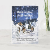 ラフなコリーとラマの魔法クリスマスナイト – H シーズンカード (正面)