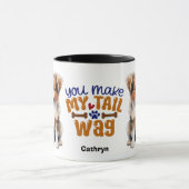 ラフなコリーの子犬あなたが私の尾を振る マグカップ (中央)