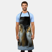 ラフなコリースノーイスレクリスマスデコール エプロン (着用した状態)