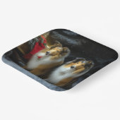 ラフなコリースノーイスレクリスマスデコール ペーパープレート (傾斜あり)