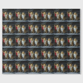 ラフなコリースノーイスレクリスマスデコール ラッピングペーパー (フラット)