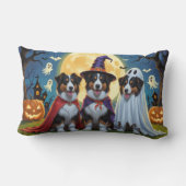 ラフなコリードッグスパンプキンハロウィンおもしろい ランバークッション (裏面)