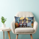 ラフなコリードッグスパンプキンハロウィンおもしろい ランバークッション (椅子)