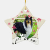 ラフなコリードッグパーソナライズされたハンドスケッチ セラミックオーナメント (裏面)