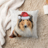 ラフなコリードッグラバークリスマスホリデー クッション (ブランケット)