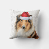 ラフなコリードッグラバークリスマスホリデー クッション (裏面)
