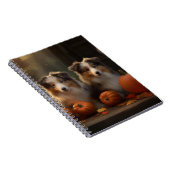 ラフなコリーパピー秋の喜びカボチャ ノートブック (右側)