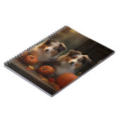 ラフなコリーパピー秋の喜びカボチャ ノートブック (左側)