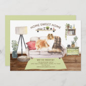 ラフなコリー犬の動きの発表 招待状 (正面/裏面)