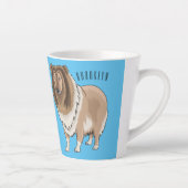 ラフなコリー犬の漫画イラストレーション カフェラテマグ (右)