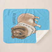 ラフなコリー犬の漫画イラストレーション シェルパブランケット (正面(横))