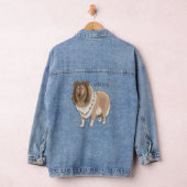 ラフなコリー犬の漫画イラストレーション デニムジャケット (ハンガー)