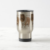 ラフなコリー犬の漫画イラストレーション トラベルマグ (中央)