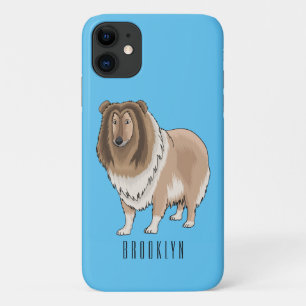 ラフなコリー犬の漫画イラストレーション iPhone 11 ケース
