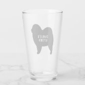 ラフなチャウカスタムシルエット犬の恋人のガラス タンブラーグラス (裏面)