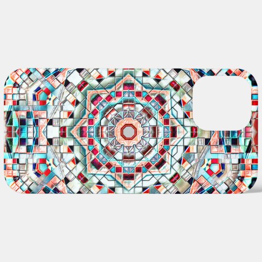 ラフなテクスチャを持つタイルの着色万華鏡のように千変万化するパターン Case-Mate iPhoneケース (裏面 / 右)