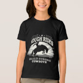 ラフな乗り物の強いカウボーイズ西を構築 トライブレンドTシャツ (正面)