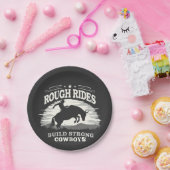 ラフな乗り物の強いカウボーイズ西を構築 ペーパープレート (パーティー)