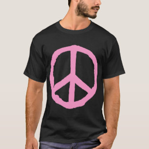 ラフな平和のシンボル – 暗いピンク Tシャツ