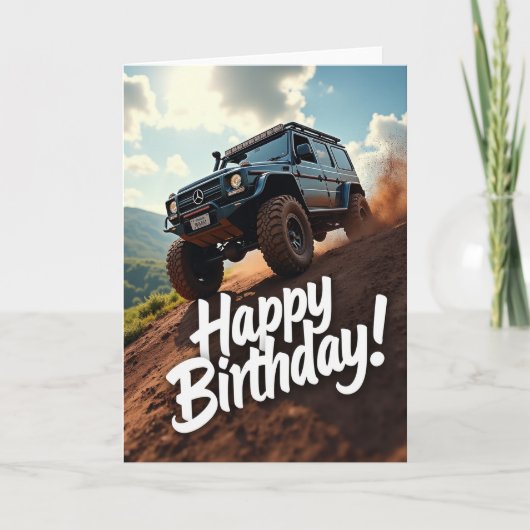ラフな車の誕生日カード カード (正面)