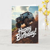 ラフな車の誕生日カード カード (黄色い花)